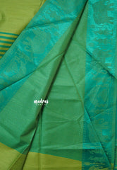Fresh Green - Manjari - Raw silk with Ambari weaving Border