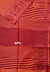 Peach - Manjari - Raw silk with Ambari weaving Border