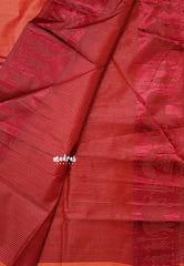 Peach - Manjari - Raw silk with Ambari weaving Border