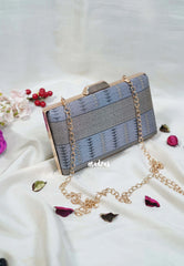 Jet Grey - Manjari - Free Clutch - Raw Silk Saree Ikkat Weaving with Pallu and Blouse - Best for Small Functions
