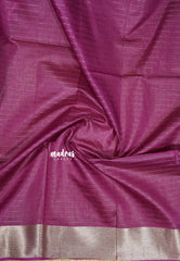 Pastel Pink - Manjari -  semi tussar checks in body with tissue border