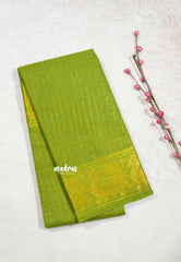 Sap Green - Peacock3- Margazhi Sungudi checks Tradiotional border no blouse
