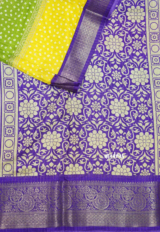 Multicolor - Meenakari silk with zari checks body rich weaving border