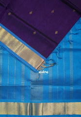Rich Purple - Meenakshi - Light Weight Pure Silk Cotton Saree Getti Border with Buttas Contrast Pallu and Blouse - Perfect for Wedding Functions