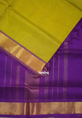 Mehndi Green - Meenakshi - Light Weight Pure Silk Cotton Saree Plain with Getti Border Contrast Pallu and Blouse - Perfect for Wedding Functions