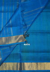 Sap Green - Meenakshi - Light Weight Pure Silk Cotton Saree Plain with Getti Border Contrast Pallu and Blouse - Perfect for Wedding Functions