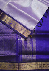 Lavender Blue - Meenakshi - Light Weight Pure Silk Cotton Saree Yanai, Mayil  Border with Buttas Contrast Pallu and Blouse - Perfect for Wedding Functions