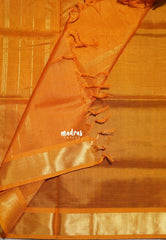 Coffee Brown - Meenakshi - Light Weight Pure Silk Cotton Saree with Getti Border Contrast Pallu and Blouse - Perfect for Wedding Functions