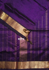 Royal Purple - Meenakshi - Light Weight Pure Silk Cotton Plain Saree with Getti Border - Perfect for Wedding Functions