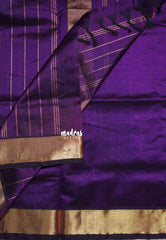Royal Purple - Meenakshi - Light Weight Pure Silk Cotton Plain Saree with Getti Border - Perfect for Wedding Functions