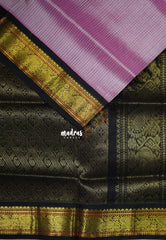 Lilac Pink - Meenakshi - Light Weight Pure Silk Cotton Saree Muthu Kattam Mayil Border Contrast Pallu and Blouse - Perfect for Wedding Functions