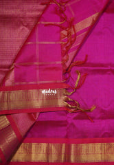 Navy Blue - Meenakshi - Light Weight Pure Silk Cotton Saree Zari Checks Weaving with Traditional Border Contrast Pallu and Blouse - Perfect for Wedding Functions