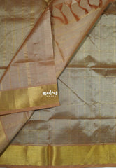 Dark Vintage Green - Meenakshi - Light Weight Pure Silk Cotton Saree Zari Checks Weaving Getti Border Contrast Pallu and Blouse - Perfect for Wedding Functions