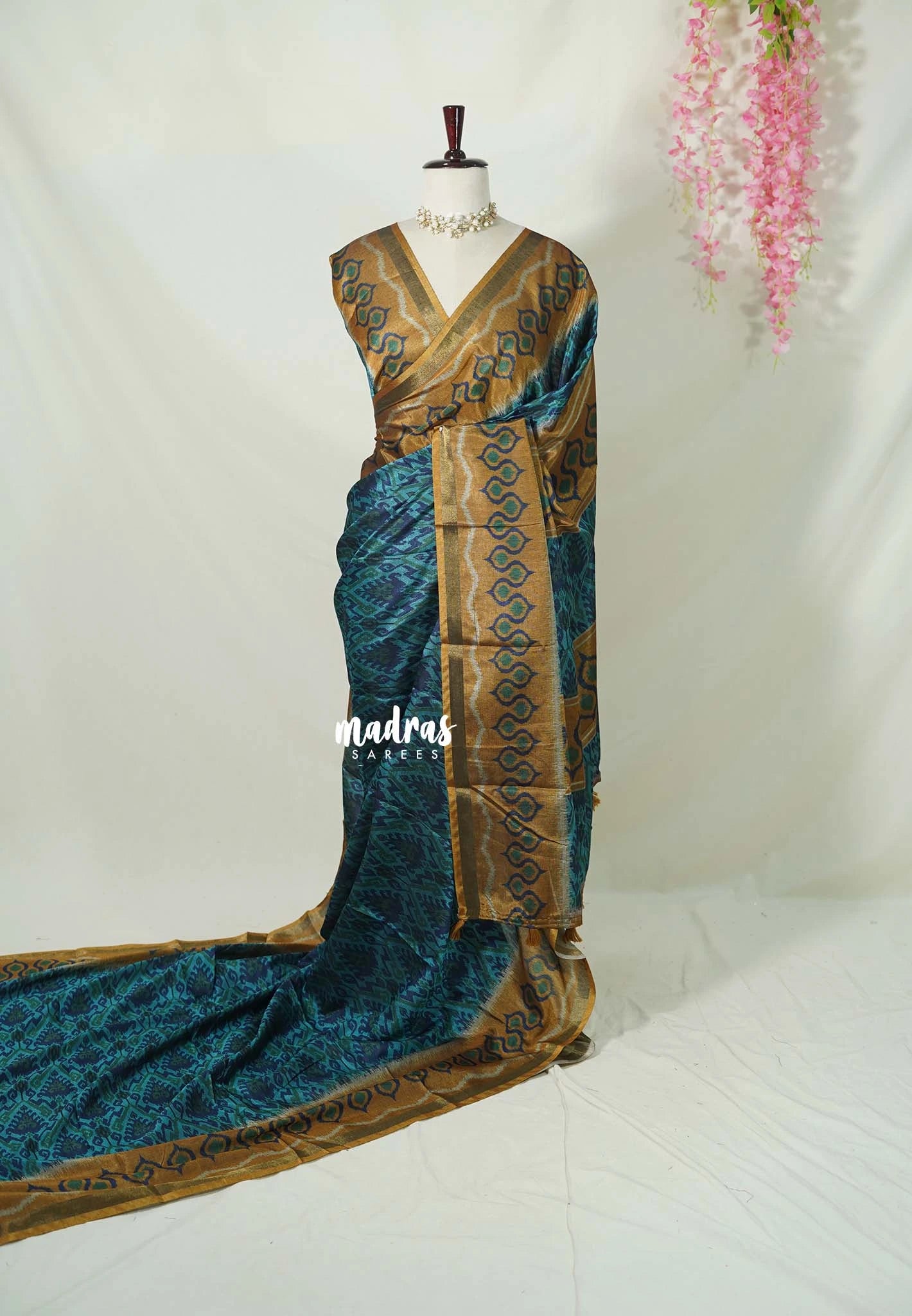 mangalore traditional dress for ladies Teal Blue - Ananya