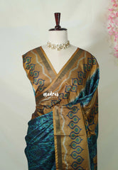 Teal Blue - Ananya - Soft Mangalore Silk Saree Metallic Shades with Patola Prints - Perfect for Office Wear | Casual Wear