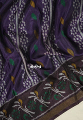 Muted Purple - Ananya - Soft Mangalore Silk Saree Metallic Shades with Patola Prints - Perfect for Office Wear | Casual Wear