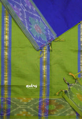 Violet Blue - Mookuthi Amman Plain silk cotton pochampalli border