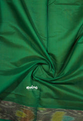 Mango Yellow - Mookuthi Amman Plain silk cotton pochampalli border