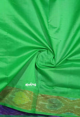 MS Blue - Mookuthi Amman Plain silk cotton pochampalli border