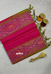Rani Pink - Mookuthi Amman Plain silk cotton pochampalli border