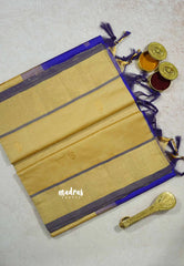 Sandal - Mookuthi Amman silk cotton getti zari border with buttas