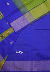 Chutney Green - Mookuthi Amman silk cotton getti zari border with buttas