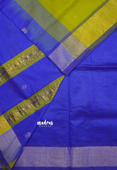 Sap Green - Mookuthi Amman silk cotton getti zari border with buttas