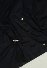Midnight Black - Soft Mul Cotton Saree with Gini work - Best for Summer | Casual Wear