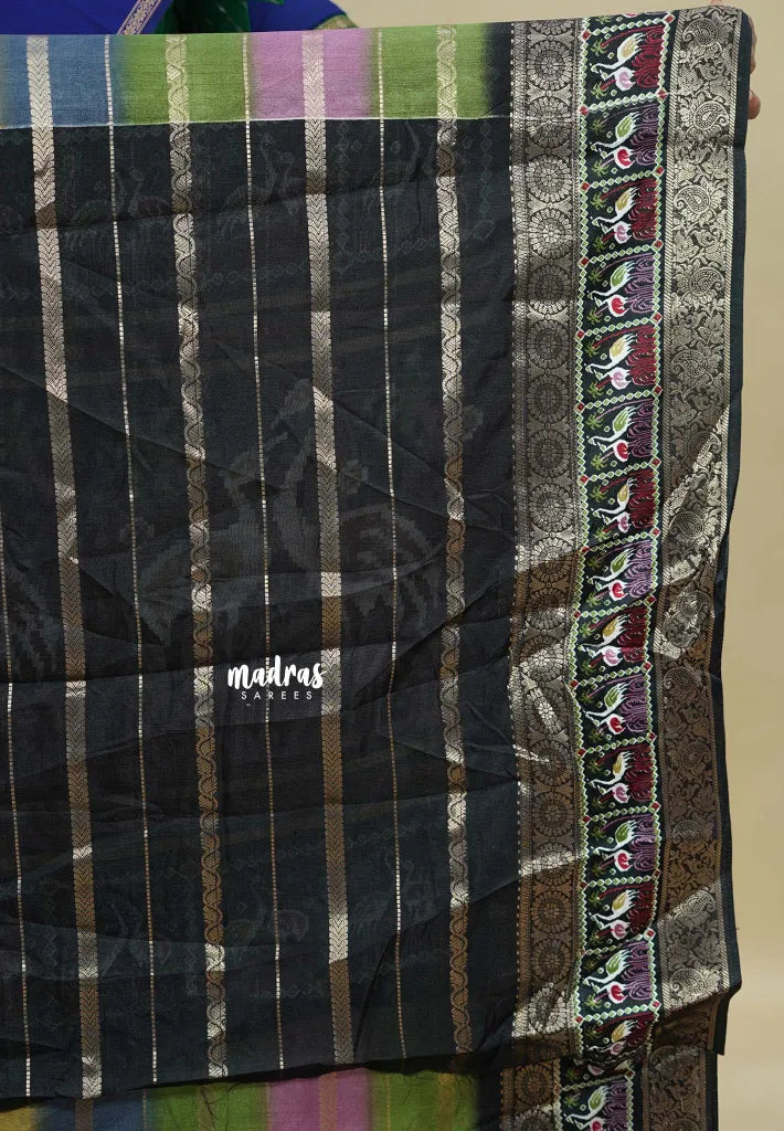 Multicolor - Meenakari printed silk multi color with patola pallu