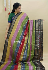 Multicolor - Meenakari printed silk multi color with patola pallu