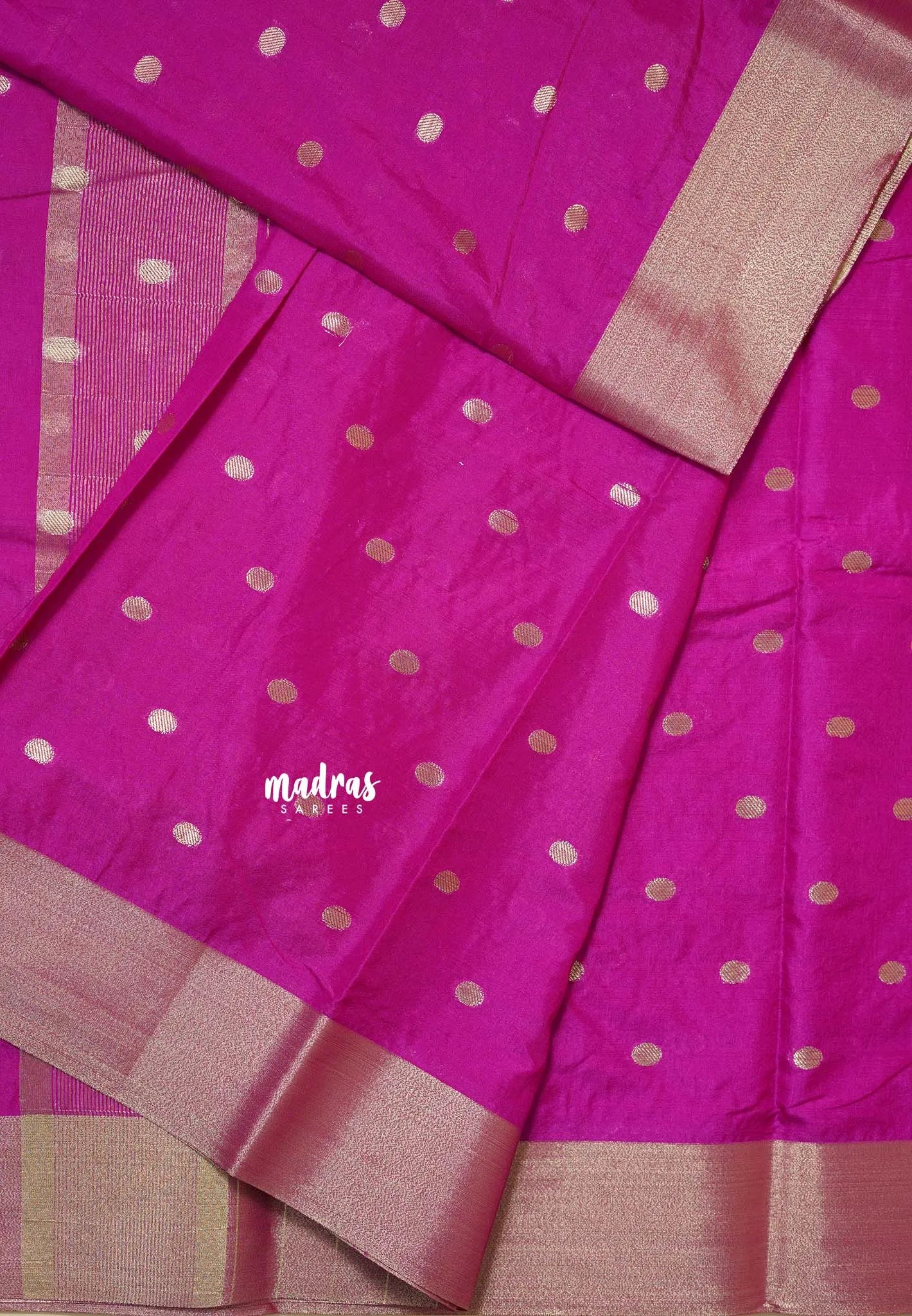 Fuchsia Pink - Narayani - Organza silk with Zari Border