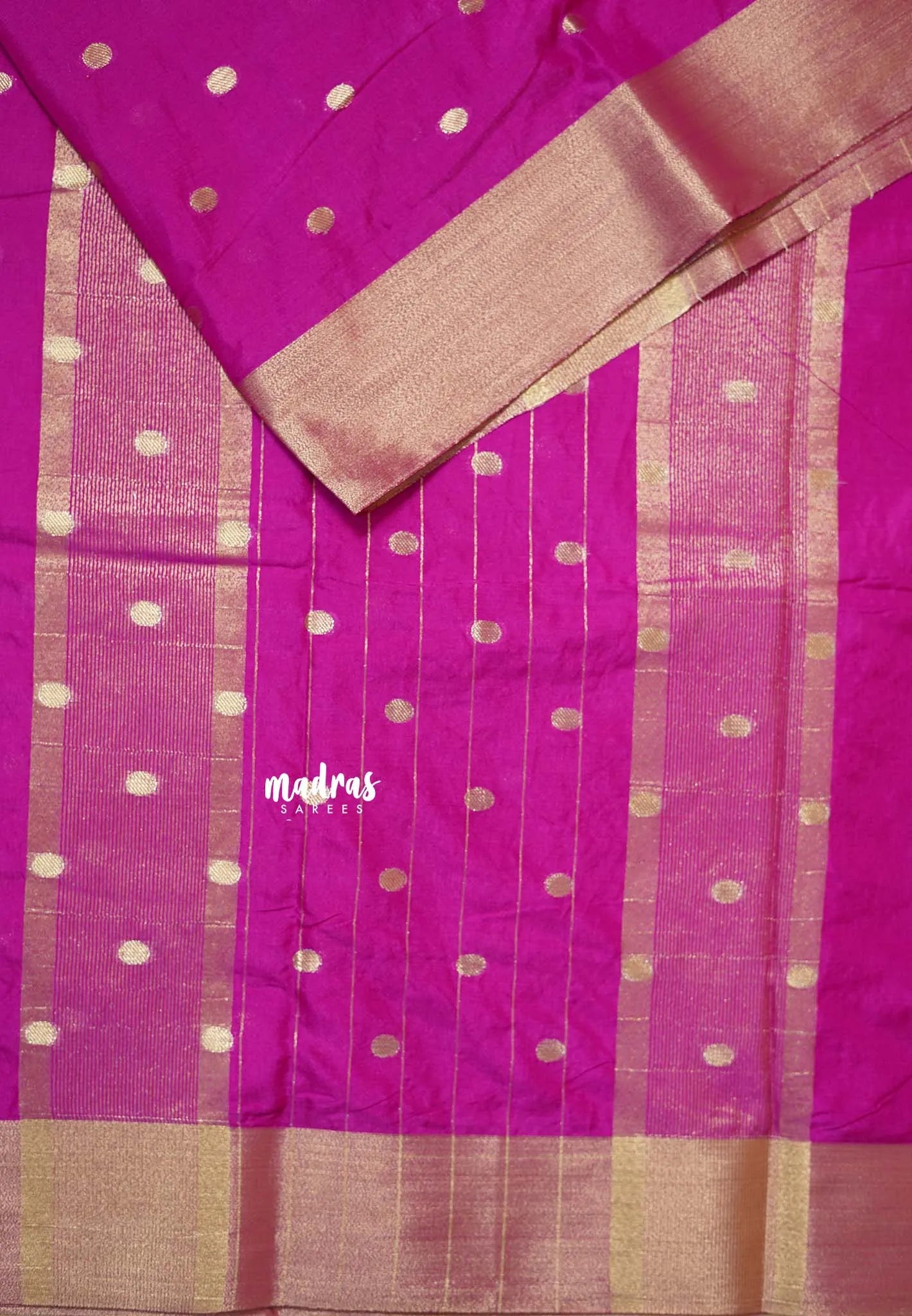 Fuchsia Pink - Narayani - Organza silk with Zari Border