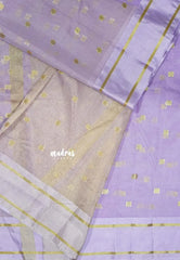 Lavender Blooms  - Soft Organza silk with zari weaving with small zari border