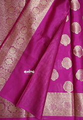 Magenta Pink  - Soft warm silk with Antique Zari Buttas and Border