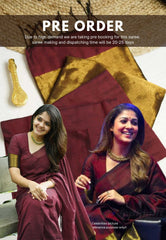 Nayanthara award saree Tissue zari pallu Maroon - Shilpa saree