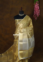 Golden Glow - Nayanthara inspired Saree Banarasi Tissue silk - Perfect for Night Functions
