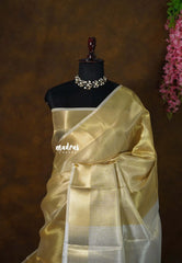 Golden Glow - Nayanthara inspired Saree Banarasi Tissue silk - Perfect for Night Functions