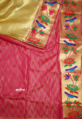 Nita Ambani inspired Golden Malai silk with rich Paithani weaving