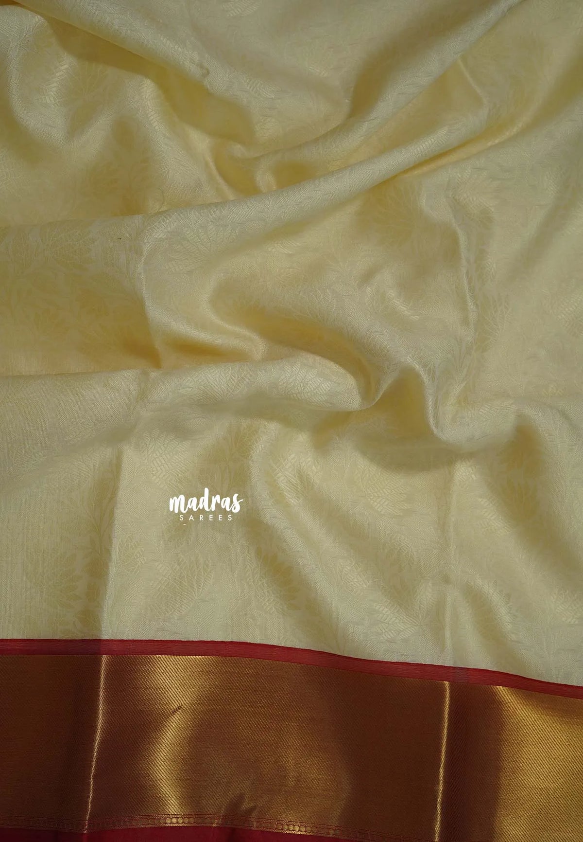 Ivory Cream - Ahaana -  Nita Ambani inspired semi silk with emboss weaving body getti border - Best for Weddings