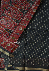 Black - Kalanjali Soft chanderi silk with Bagru Prints
