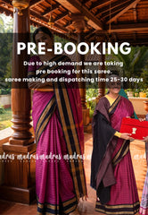 (PRE-BOOKING) Beet Pink -  Smt Nirmala sitharaman inspired Karthigai silk cotton Big Muthu Kattam Checks with Thread Weaving Rettapeta Border