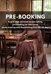 (PRE-BOOKING) Biscut Brown - Pragathi - Linen Cotton Saree Checks with Contrast Pallu and Blouse - Perfect for Office Wear | Summer wear | Casual Wear