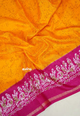 Bright Orange with Peacock Border - Uniform sarees Malgudi Printed Silk with Peacock Border - Perfect for Office Wear | Casual Wear