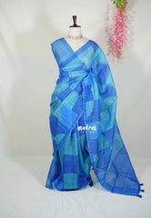 Royal Ocean - Pragathi - Linen Cotton Saree with Box Design - Perfect for Office Wear | Casual Wear