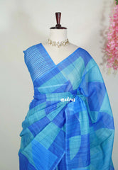 Royal Ocean - Pragathi - Linen Cotton Saree with Box Design - Perfect for Office Wear | Casual Wear