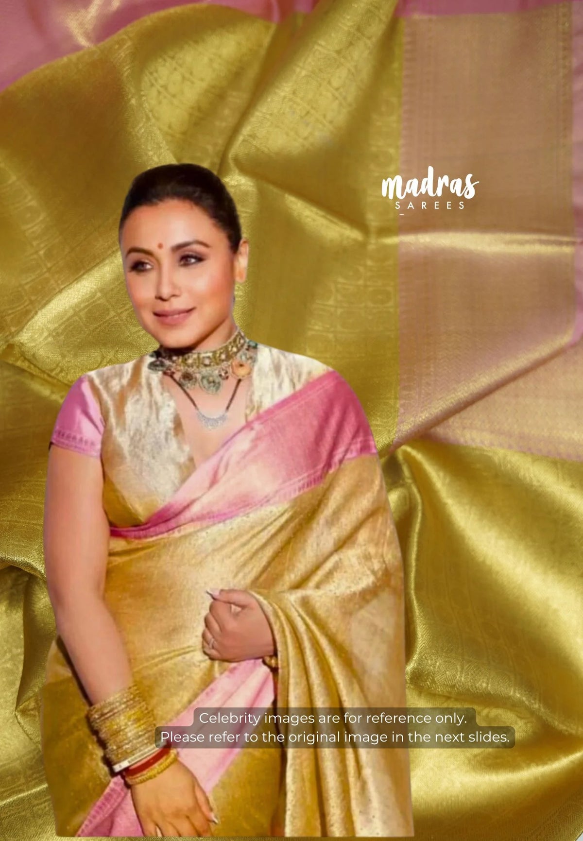 Thendral - Kanchi tissue silk Saree Rani Mukerji inspired - Gold