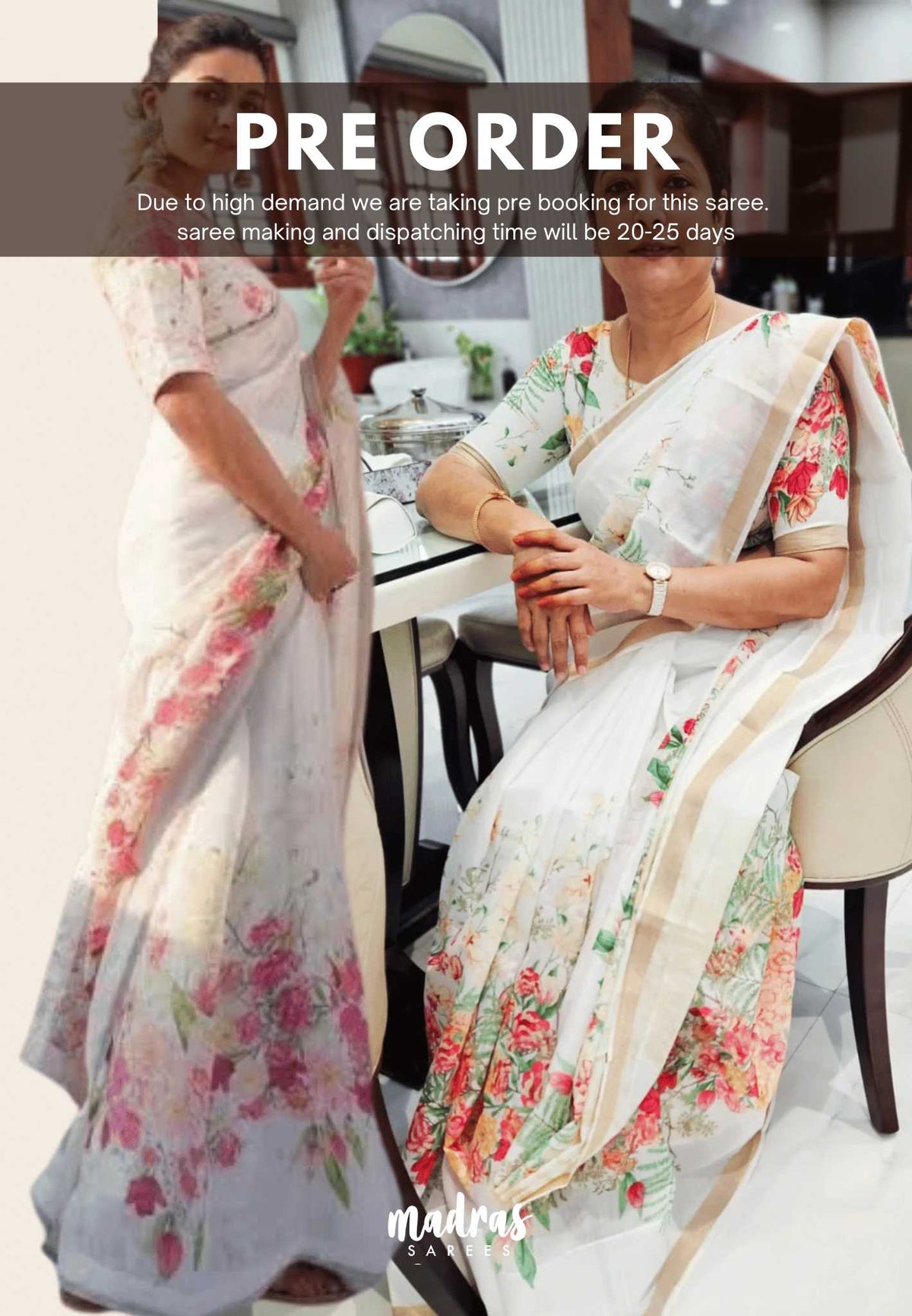 Alia bhatt silk linen saree white