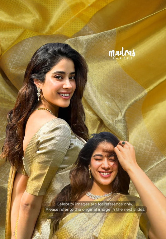 Thendral - Kanchi tissue silk Saree Janhvi Kapoor inspired - Gold