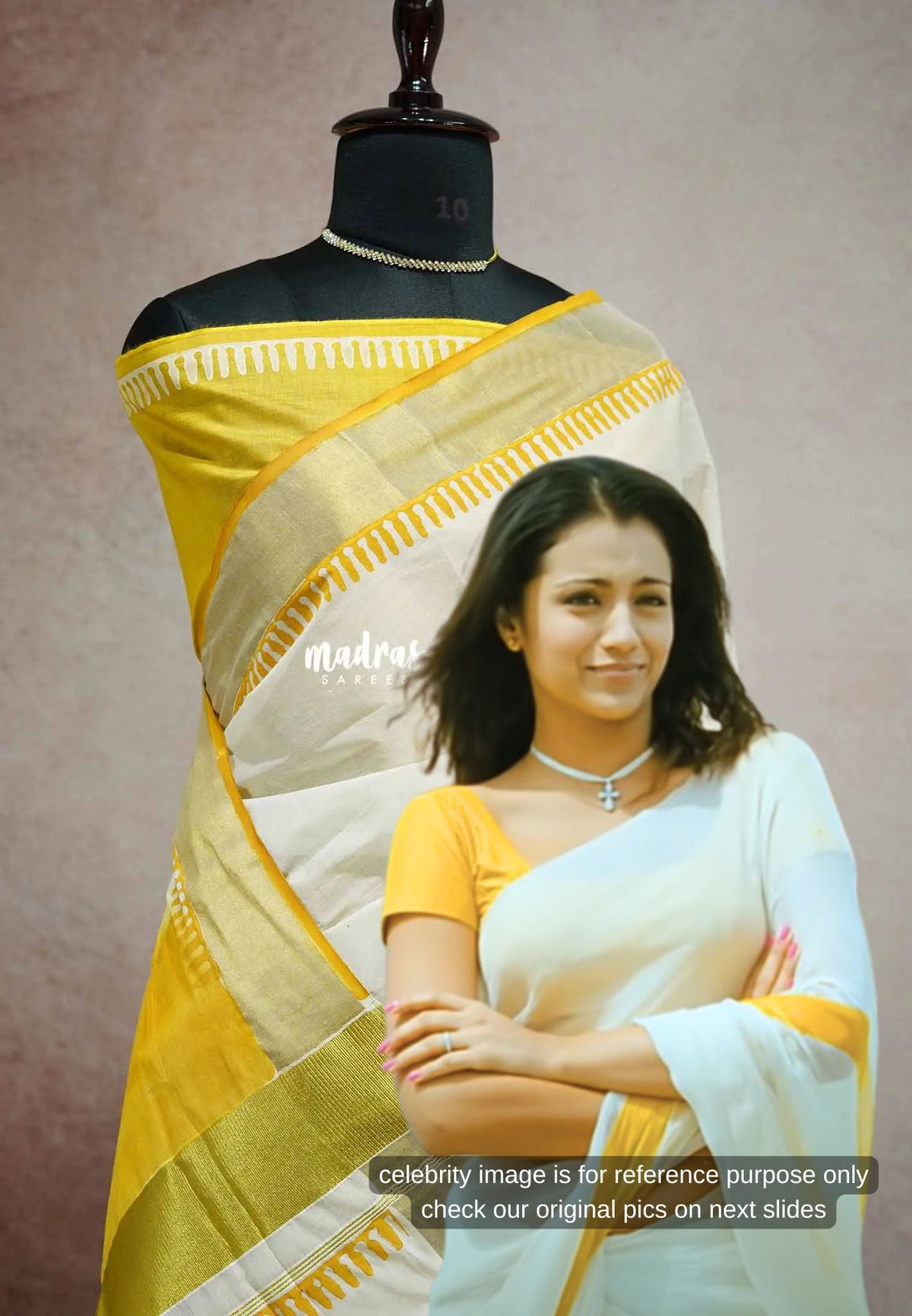 Haldi turmeric - Gradient Hand-Painted South Cotton Saree with raw silk blouse