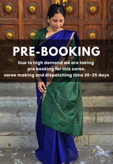 (PRE-BOOKING) MS Blue - Maheswari - Premium lightweight cotton silk with contrast pallu and blouse